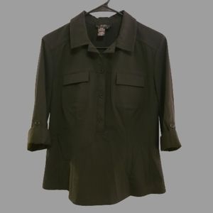 BCBG Maxazria Pinstripe 3/4 button down shirt